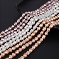 aaa pearl 5 6mm oval natural pearls beads high luster rice shape freshwater pearl beads for jewelry making diy craft 14 strand