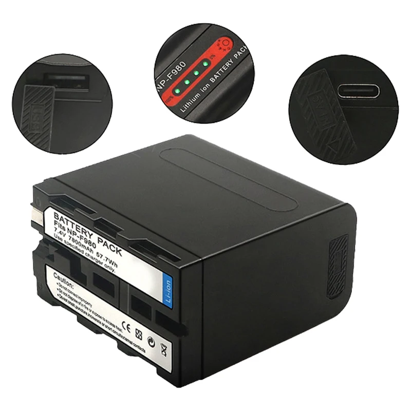 Фото Высококачественная батарея NP-F980 для Sony CCD-TRV35 TRV940 CCD-RV100 DCR-TR7Series 10000 мАч NP F970 NP F980 Аккумулятор для камеры №3
