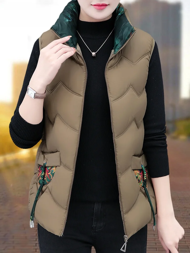 Новый китайский пуховый жилет с хлопковой подкладкой Woodpecker для женщин осень-зима