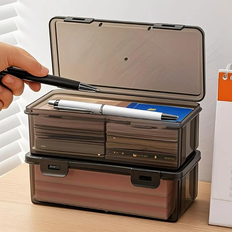 

Прозрачный пластиковый ящик для хранения черного цвета