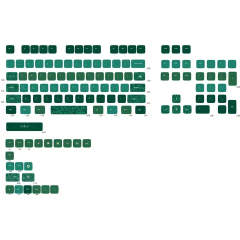 IDOBAO зеленый Keycap набор PBT колпачки для механической клавиатуры темные крутые ключи шаблон MDA Keycaps краситель-sub Пользовательские DIY базовый набор
