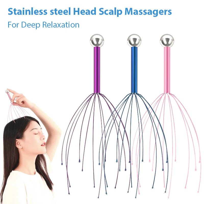 

1PC Scalp Massagers With 12 Claws Handheld Head Massage Scratcher For Deep Relaxation Hair Stimulation And Stress Relief Massage