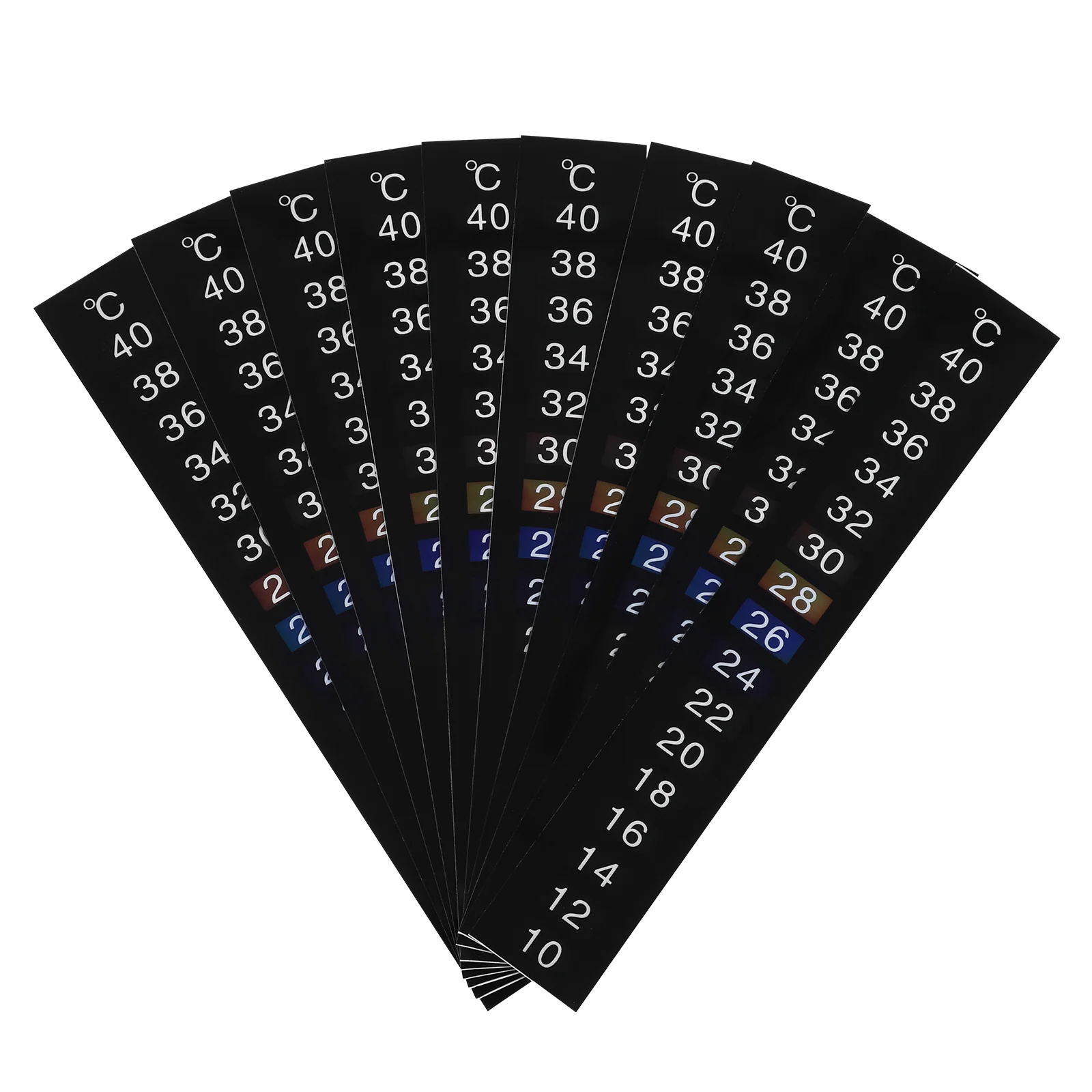 

POPETPOP 10pcs Traditional Stick-on Digital Temperature Strip Degree Celsius System Display