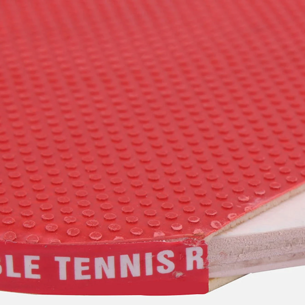 

Solid Wood Table Tennis Bat Rubber T PingPong Wear-resistance 1 Pair 3 Balls Accessories Black+Red Long Handle
