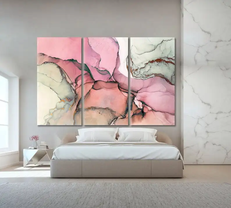 Современный абстрактный Настенный декор Swirl Мраморная чернильная живопись на