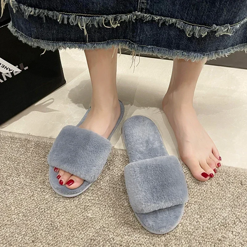 Зимние женские хлопковые тапочки на плоском каблуке. Новинка. Домашняя обувь