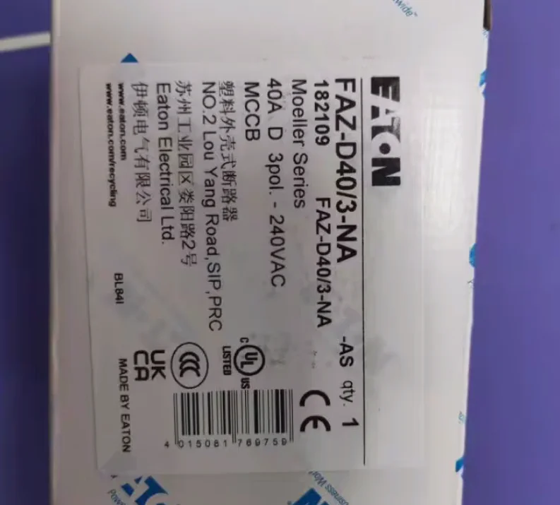 Новый FAZ-D40/3-NA миниатюрный автоматический выключатель с высоким разрывом EATON