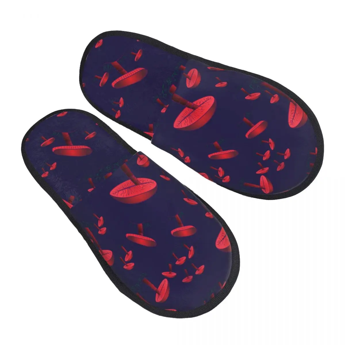 

Indoor Red Mushrooms Warm Slippers Winter Home Plush Slippers Fashion Home Soft Fluffy Slippers