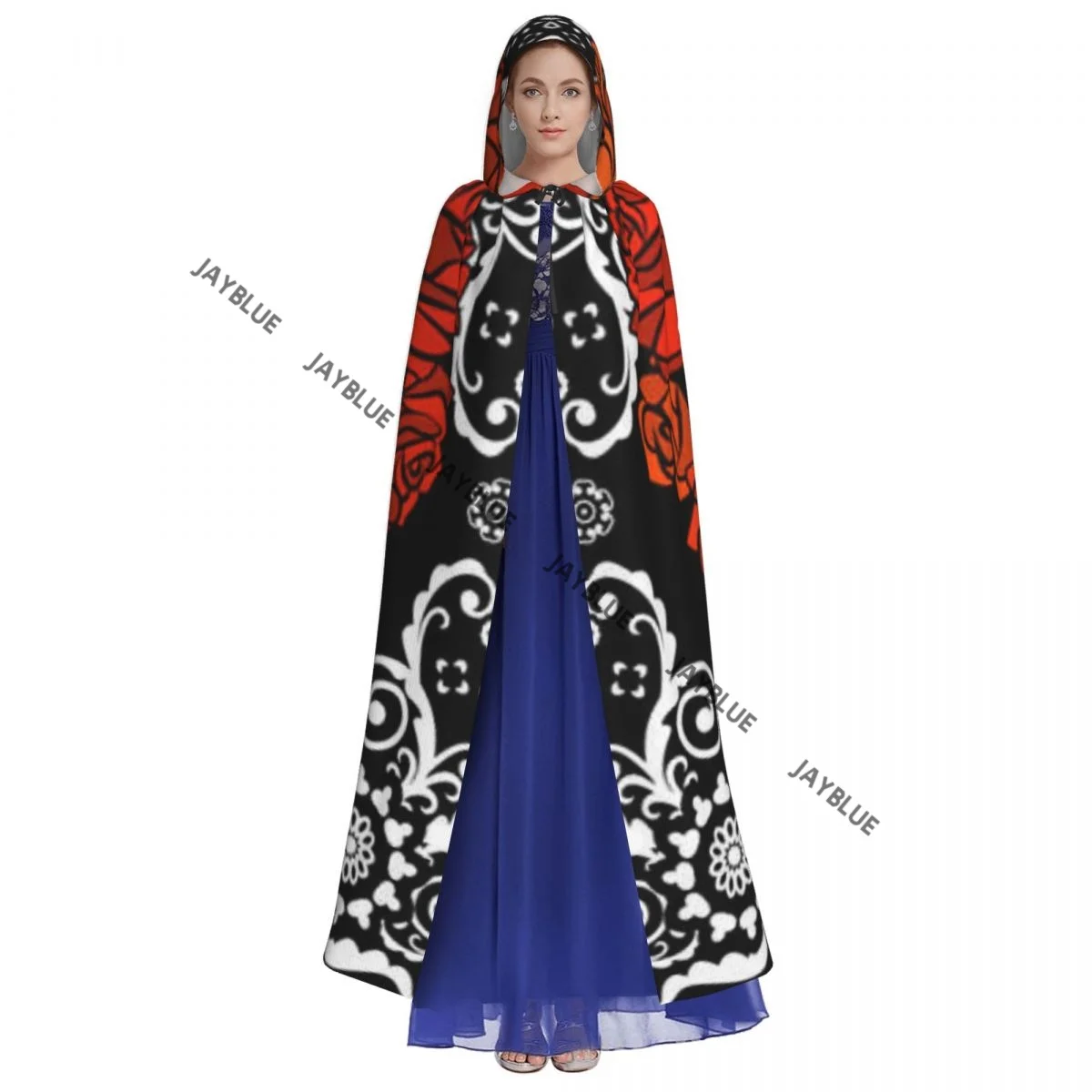 Двусторонняя накидка-накидка унисекс с капюшоном для взрослых вампиров сахарный