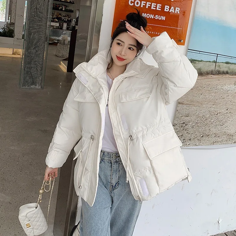New Winter Women Down Cotton Jacket Casual Loose Waist Work Clothes Woman Cotton Padded Jacket Thickened Cotton Fashion Jackets