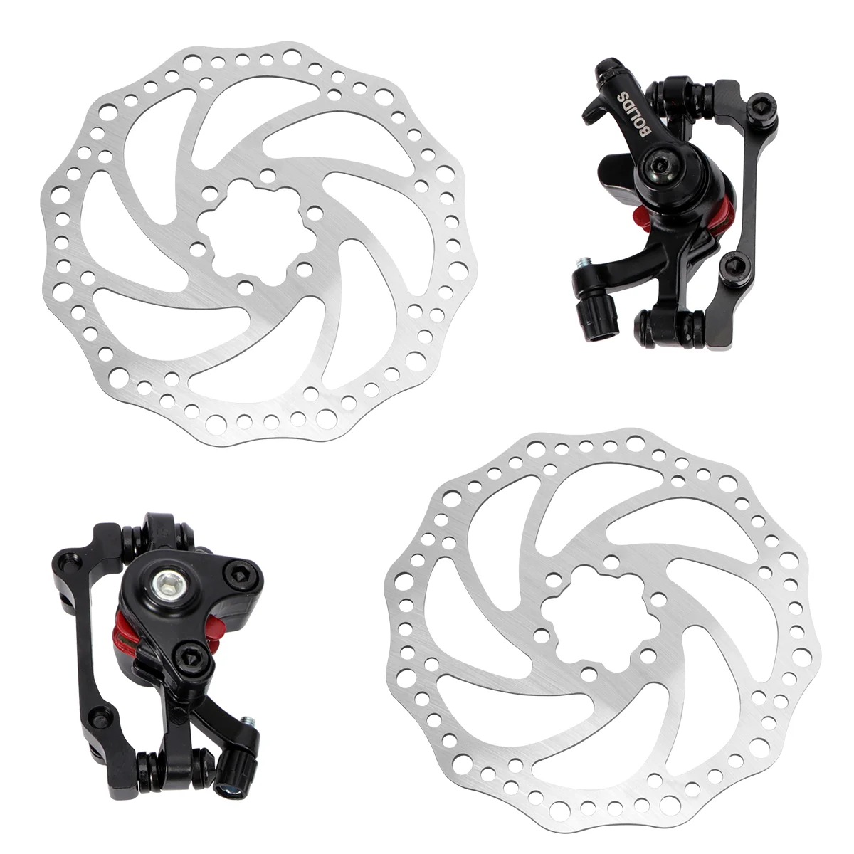 

1 пара механических велосипедных дисковых тормозов, комплект передних и задних дисковых роторов для гор