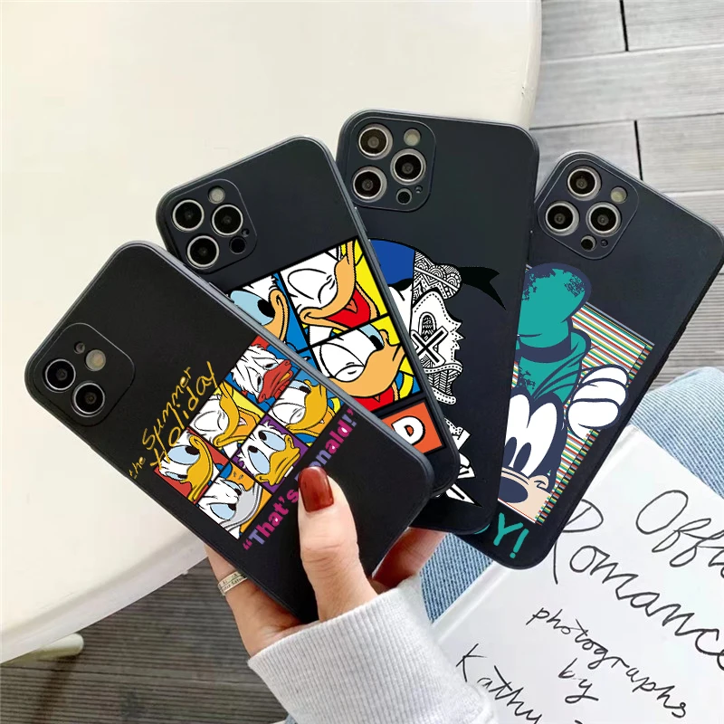 

Disney Mickey Mouse Cartoon Phone Case For Funda iPhone 11 12 13 Pro Max Mini X XR XS SE 2020 5 6 7 8 Plus Back Carcasa Celular