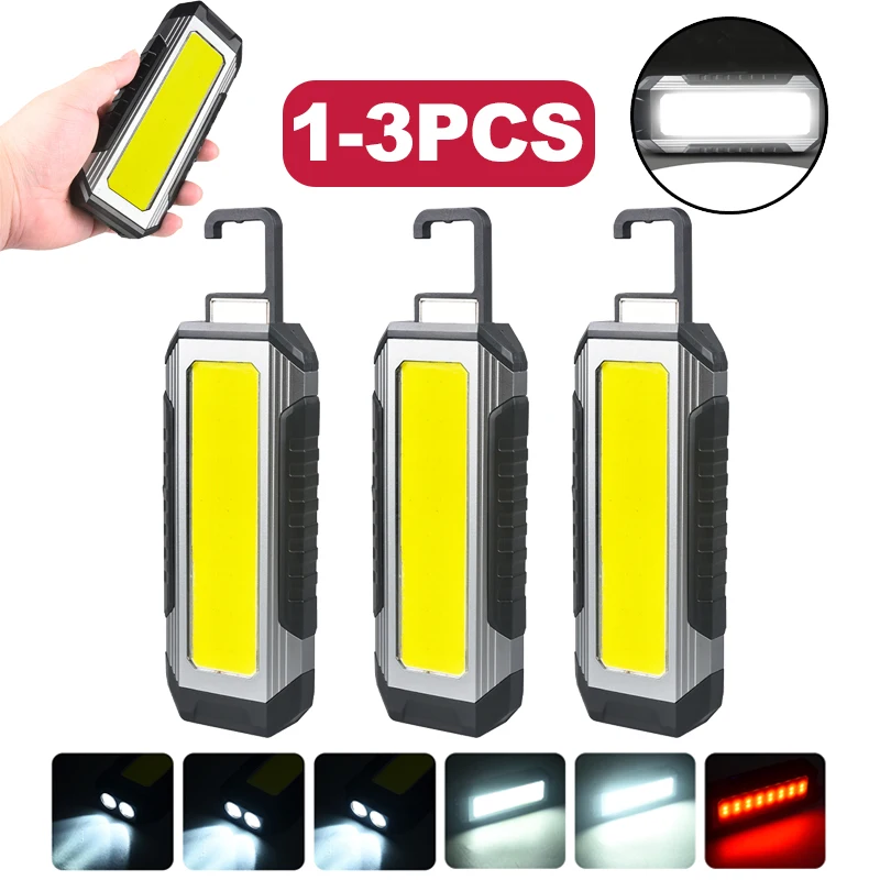 

LED COB Camping Lamp Multifunctional with Magnet Service Work Light TYPE-C Charging Working Repair Light for Outdoor Accessories