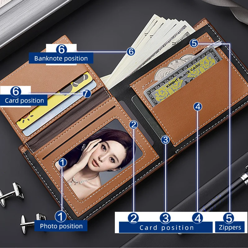 Кожаный деловой кошелек с логотипом автомобиля мужской для монет Perodua Kanchil Kenbala