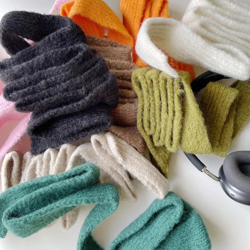 Женский Повседневный вязаный шарф Осенний с буквенным логотипом однотонный