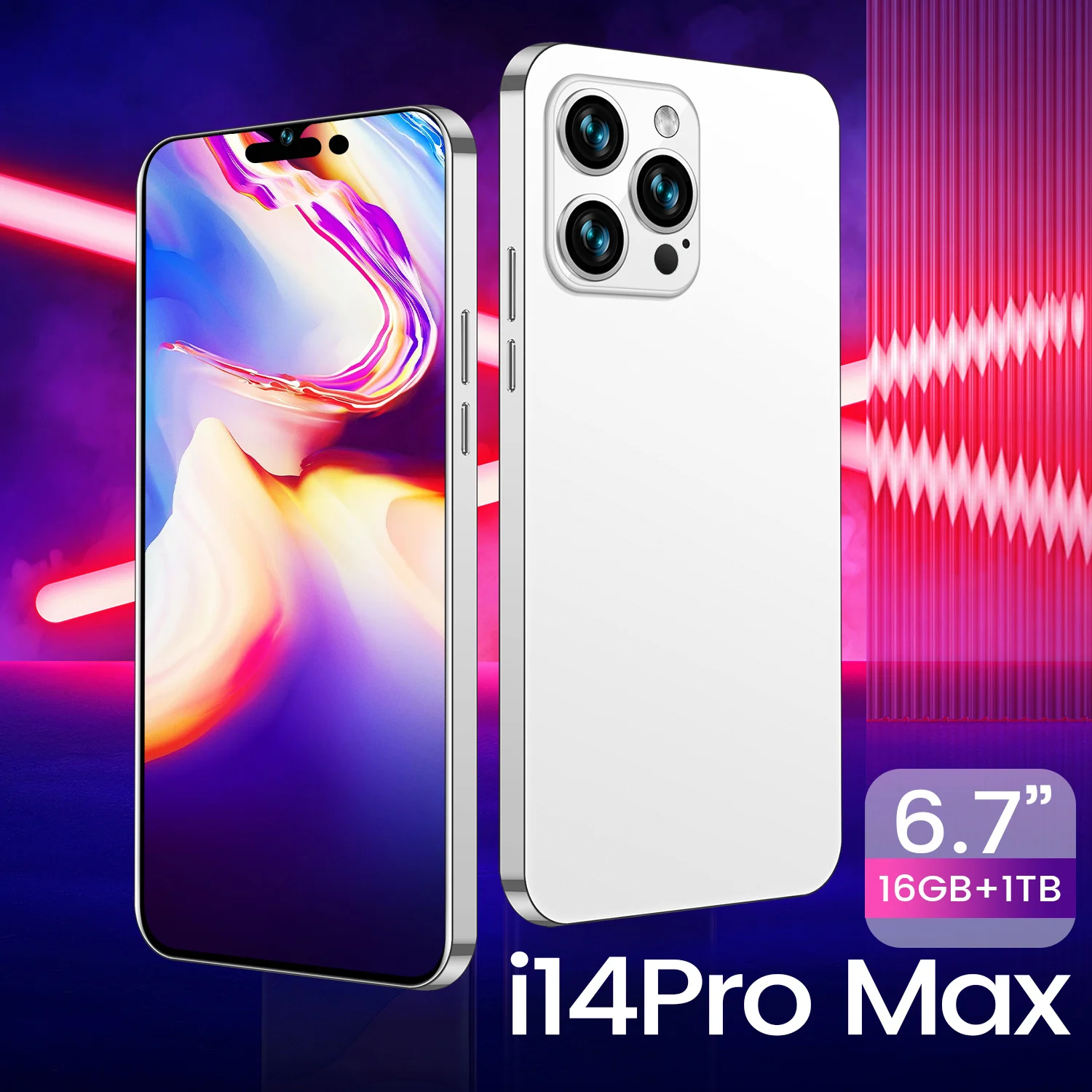 I14 3G Pro Max две SIM-карты разблокированный смартфон 4G телефон 16 ГБ + 512 Гб мобильный