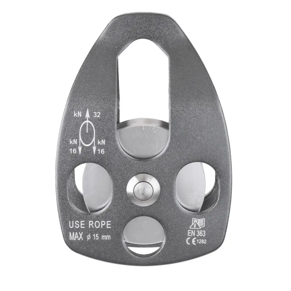 

Climbing Side Swing Pulley Single Block with Swivel Plate Outdoor Climber Hauling Accessory Transport Attachment