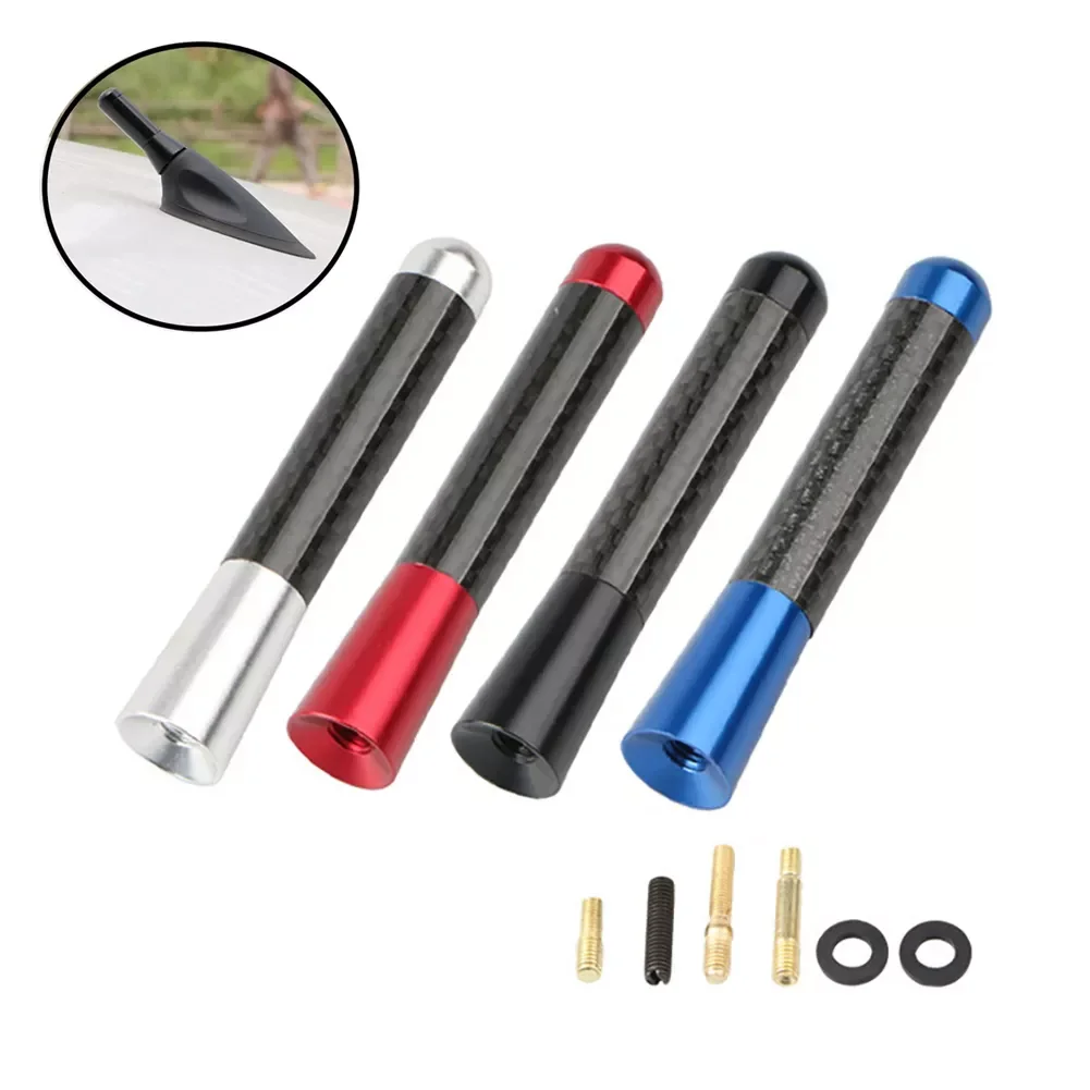 

Car accessories Universal Car Roof Antenna 3.5/8/12cm Carbon Fiber Radio Aerial Antenna with M3 M4 M5 M6 Screws Car Exterior Dec