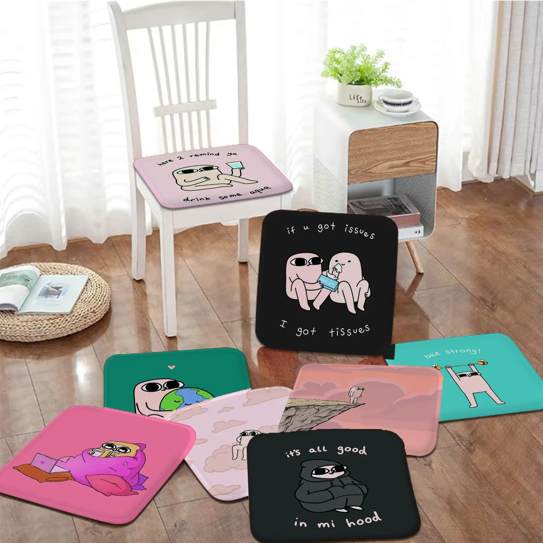 

Ketnipz Round Seat Pad Household Cushion Soft Plush Chair Mat Winter Office Bar Stool Seat Mat