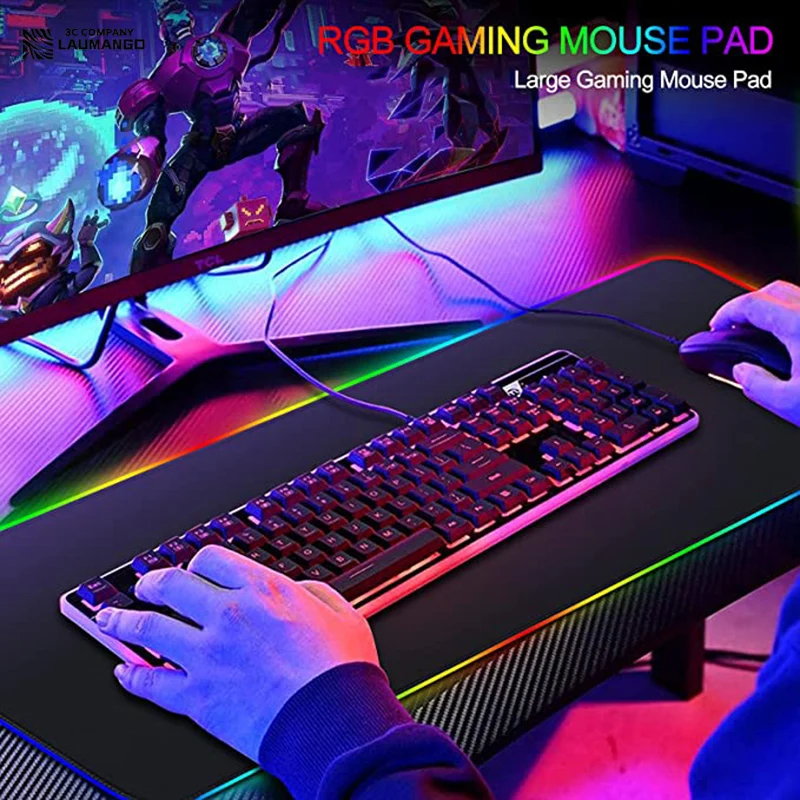 rgb kimetsu no yaiba demon slayer mouse pad anime xl pc gamer keyboard desk mat gaming accessories carpet kawaii laptop mousepad free global shipping