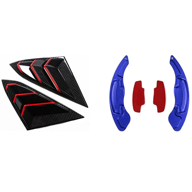 

Rear Window Triangular Carbon Fiber with Red Line with Shift Paddle Steering Wheel Shifter Paddlers Extension