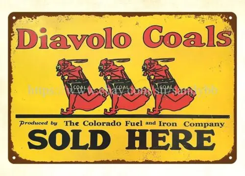 Devil уголь продается здесь металлический жестяной знак дизайн интерьера спальни