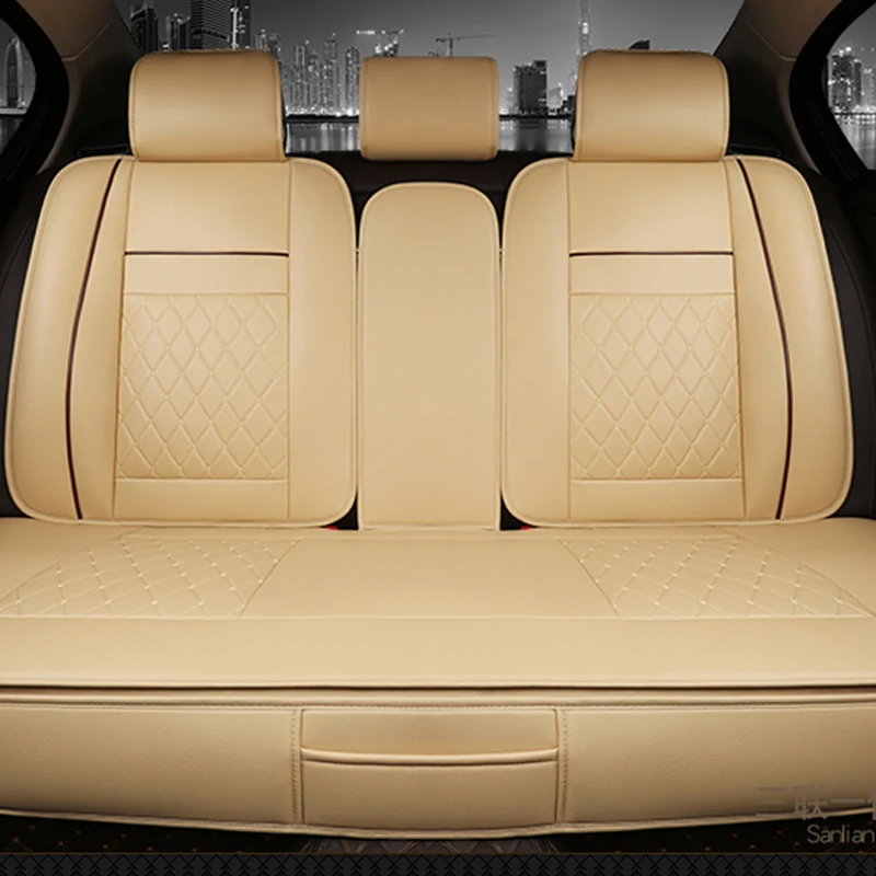 

Waterproof Back Rear Car Seat Covers Universal PU Leather Cushion Protector Pad Mat Fit Most Car Accessories Interior