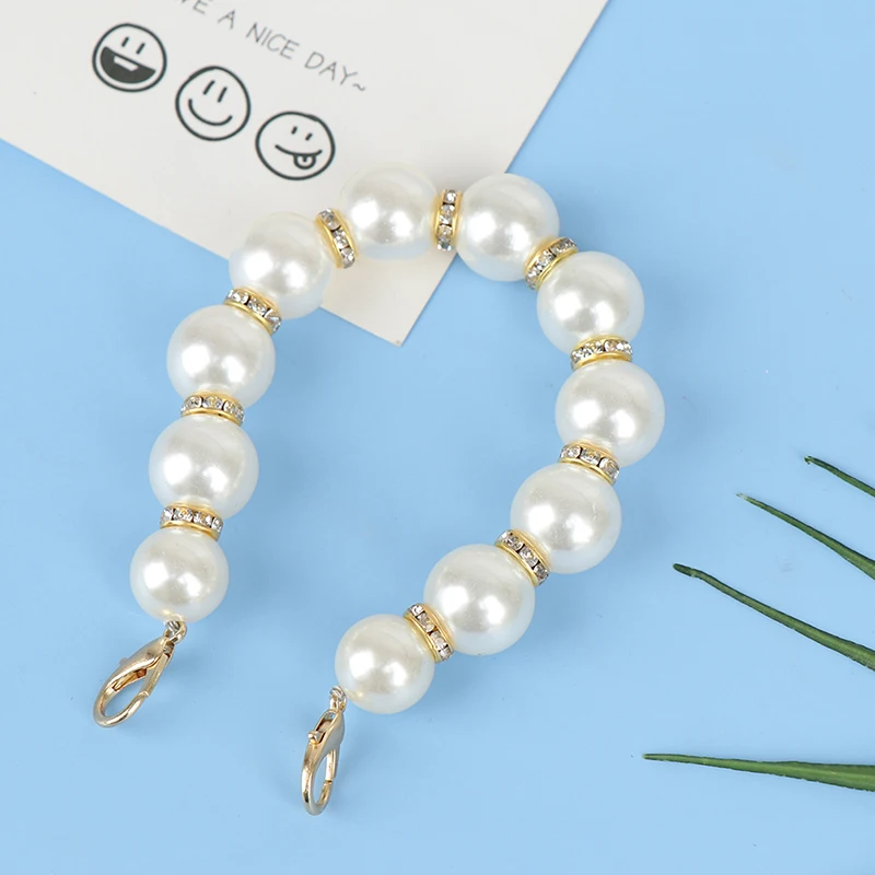 

1Pcs Faux Pearl Bag Strap Beaded Belt Handles Chain Women Bag Handbag Handles
