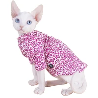 sphinx hairless cat clothes kitten outfits devon rex clothes cotton thin leopard print spring summer sphynx cat clothing