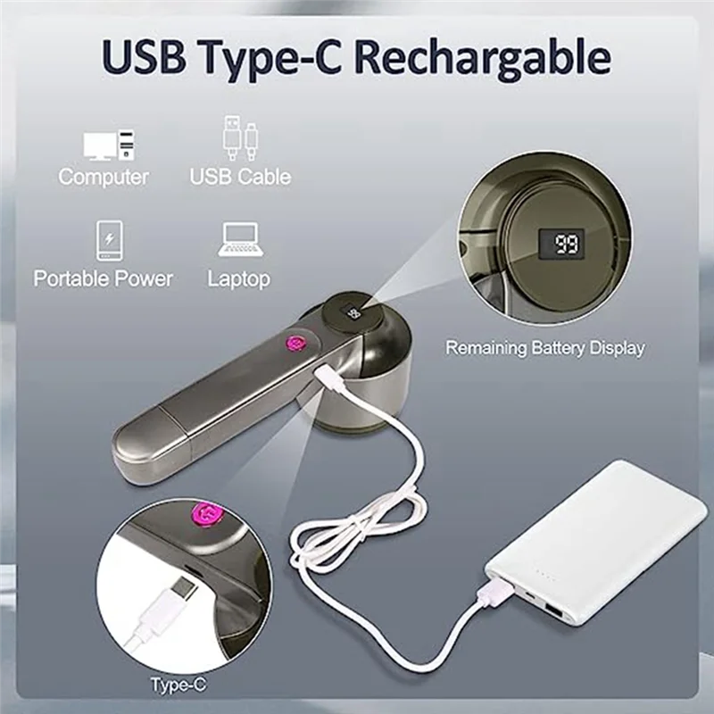 Rechargeable Fabric Shaver Electric Lint Remover with LED Digital Display Removing Fuzz and Pill From Clothes
