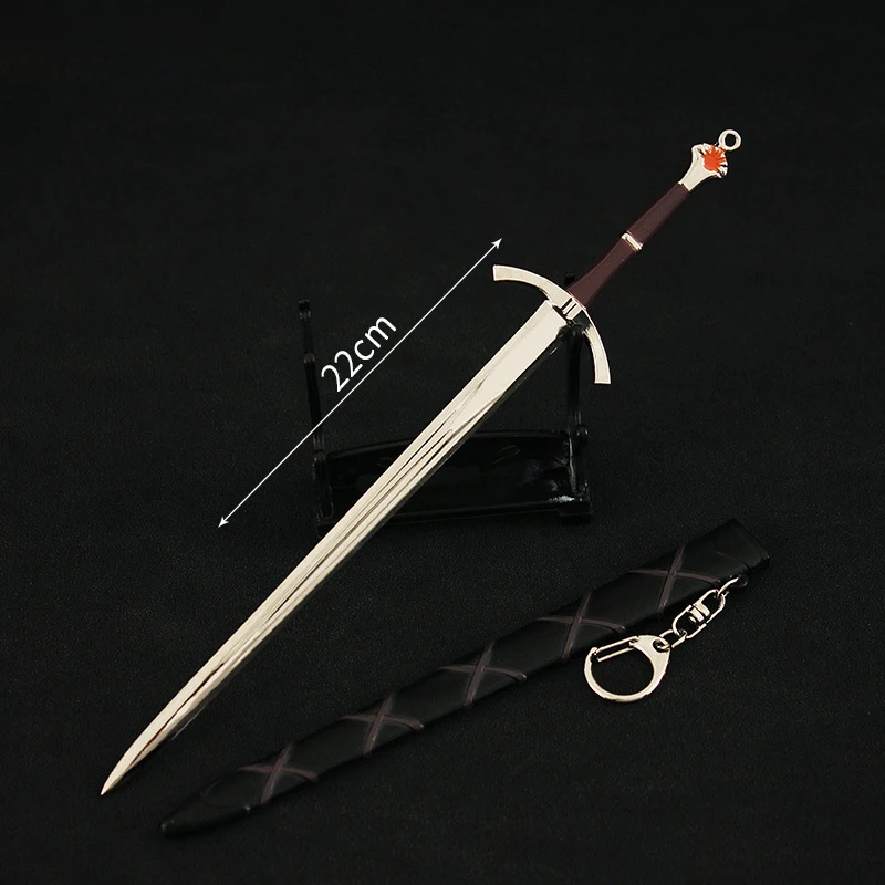 

22CM (8.66in) Ice and Fire (GOT) Merch Arthur Dayne Zinc Alloy Metal Miniature Craft Toy Sword with Scabbard Not Sharp&Antirust