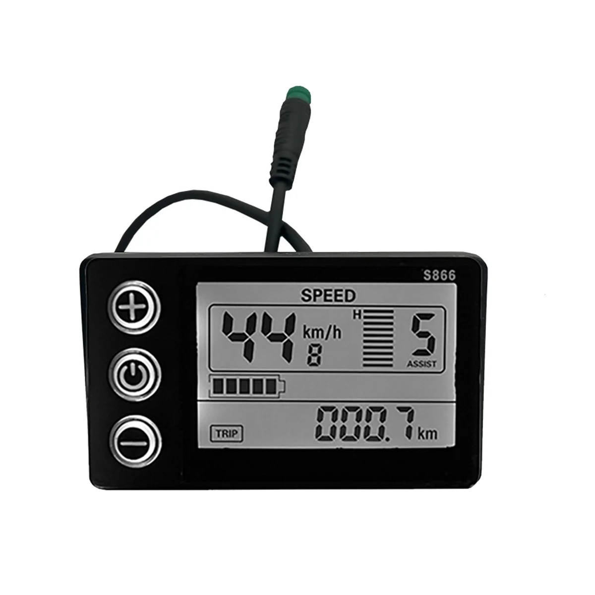 

LCD-S866 Electric Bike LCD Display Meter 24V 36V 48V E-Bike Control Panel with Waterproof Plug Ebike Modification