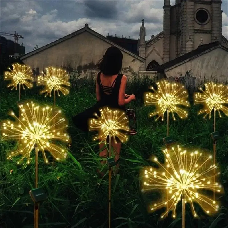 

Solar Firework/Dandelion Lights Outdoor Waterproof DIY String Light LED Fairy Lights For Garden Lawn Landscape Holiday Lights
