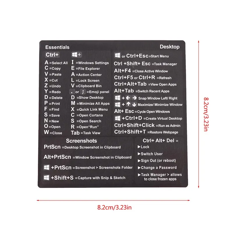 

Windows PC Reference Keyboard Shortcut Sticker Adhesive for PC Laptop Desktop