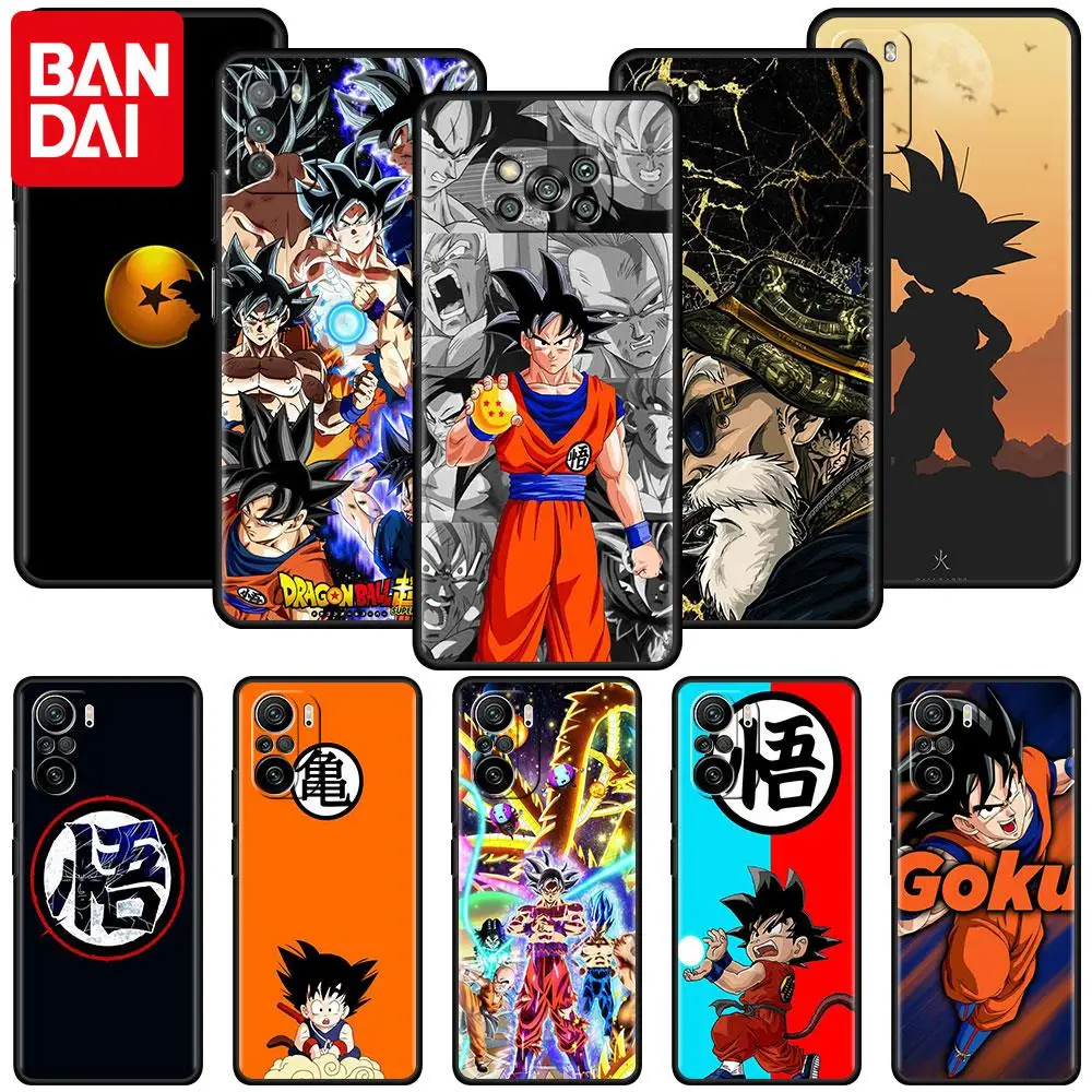 

SmartPhone Case for Xiaomi Redmi Note 9S 9 8 11Pro 9C 8T 7 Black Cover K40 10 9A ShockProof Funda Cute Style Anime Dragon Ball