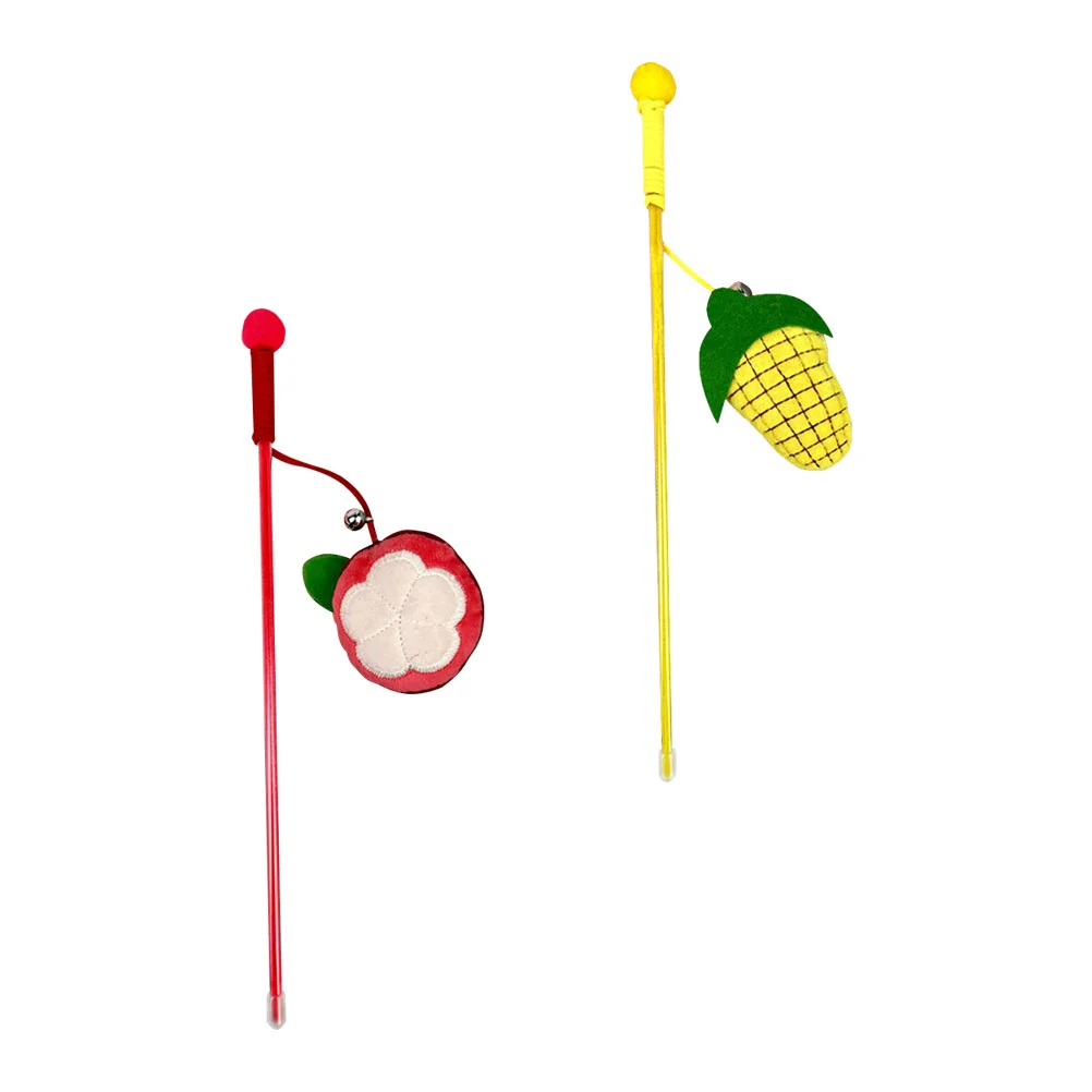 

2Pcs Cat Plaything Cat Interactive Cat Wand Cat Plaything Wand Cat Chew Plush Plaything