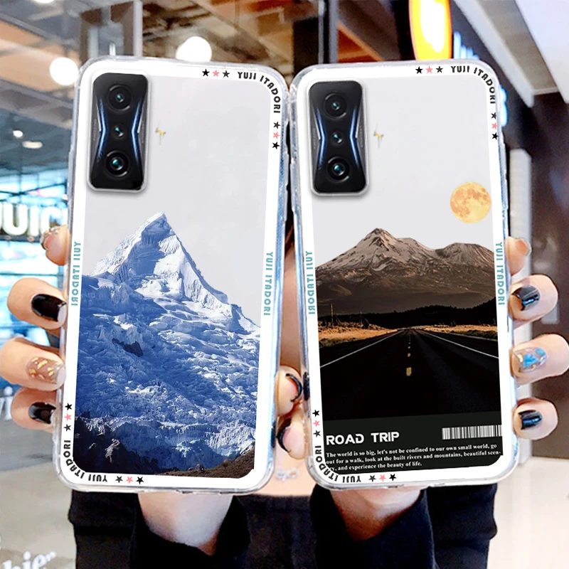 

Mountain Luxury Scene Art Phone Case For Xiaomi Redmi Note 11E 11S 11 11T 10 10S 9 9T 9S 8 8T Pro Plus 5G 7 Transparent Cover