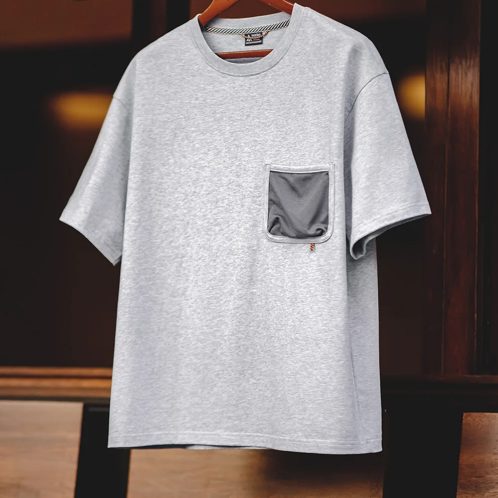 Футболка мужская с коротким рукавом круглым вырезом и карманами
