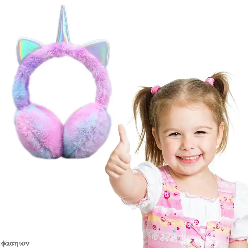 

Animal Headphones Warmer Children Sequins Unicorn Fur Earmuffs Popular Plush Earflap Kids Ears Cover Lovely Headwear Soft Warm