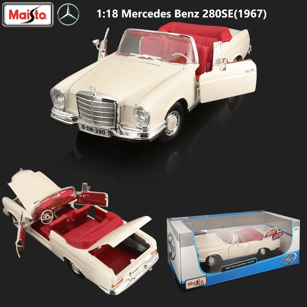 Автомобиль спортивный Maisto 1967 Mercedes Benz 280SE модель автомобиля под давлением 1:18