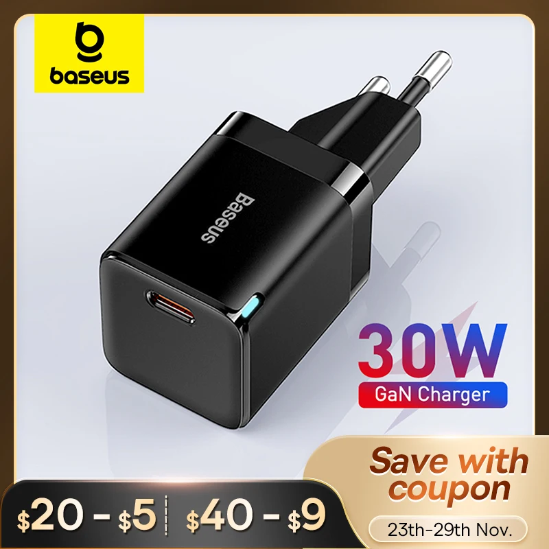 

Baseus 30W GaN 5 Charger PD Fast USB Type C Charger USB C PD3.0 QC3.0 PPS Quick Charging For iPhone 14 13 12 11 Pro Max Tablets