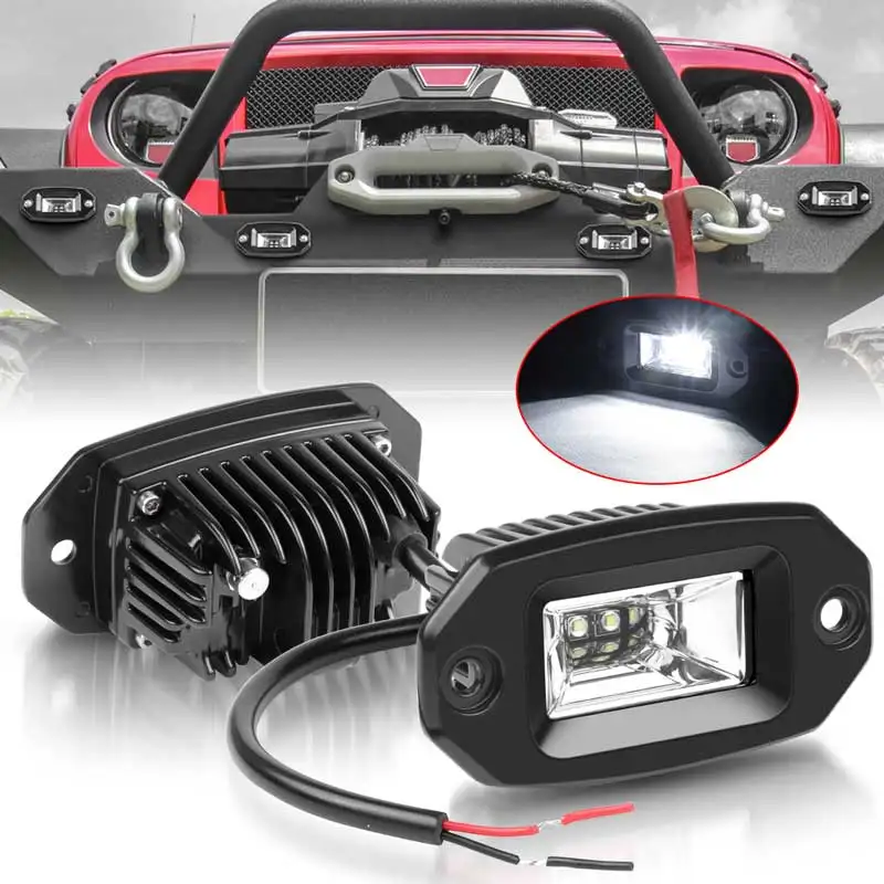 

3/4 inch LED Work Light Running Light Fog Light Tail Lamp Flush Mount LED Pod Light Offroad Car Flood Beam Driving Lamp 12V 24V