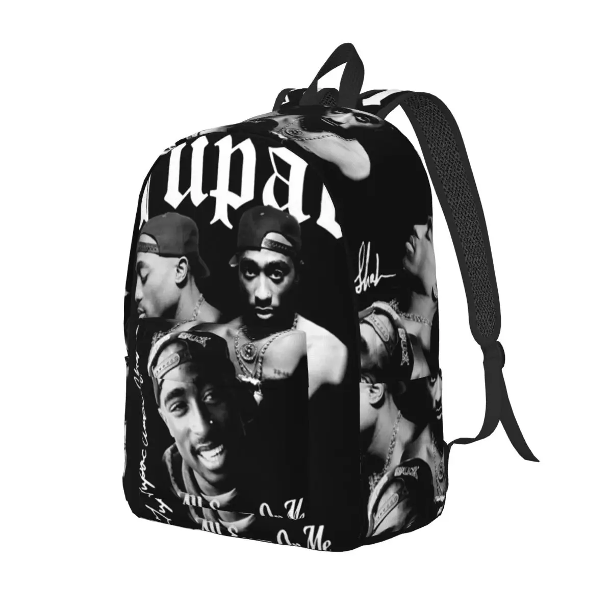 Фото Рюкзак в стиле хип-хоп с изображением рэпера Тупака 2PAC, вместительный, для детей, школьный рюкзак, сумка через плечо для мужчин и женщин №1