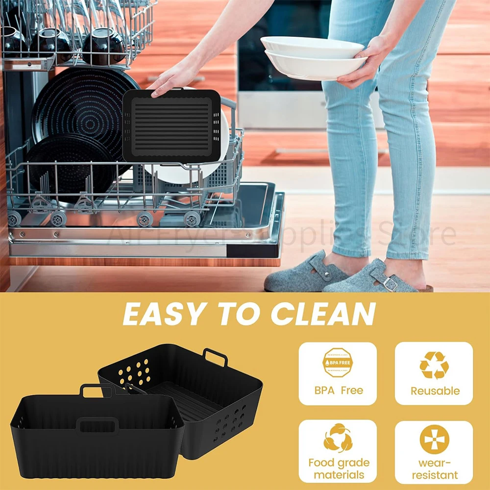 Силиконовая фритюрница для Ninja SL401 2 шт. двойная корзина XL многоразовые подкладки