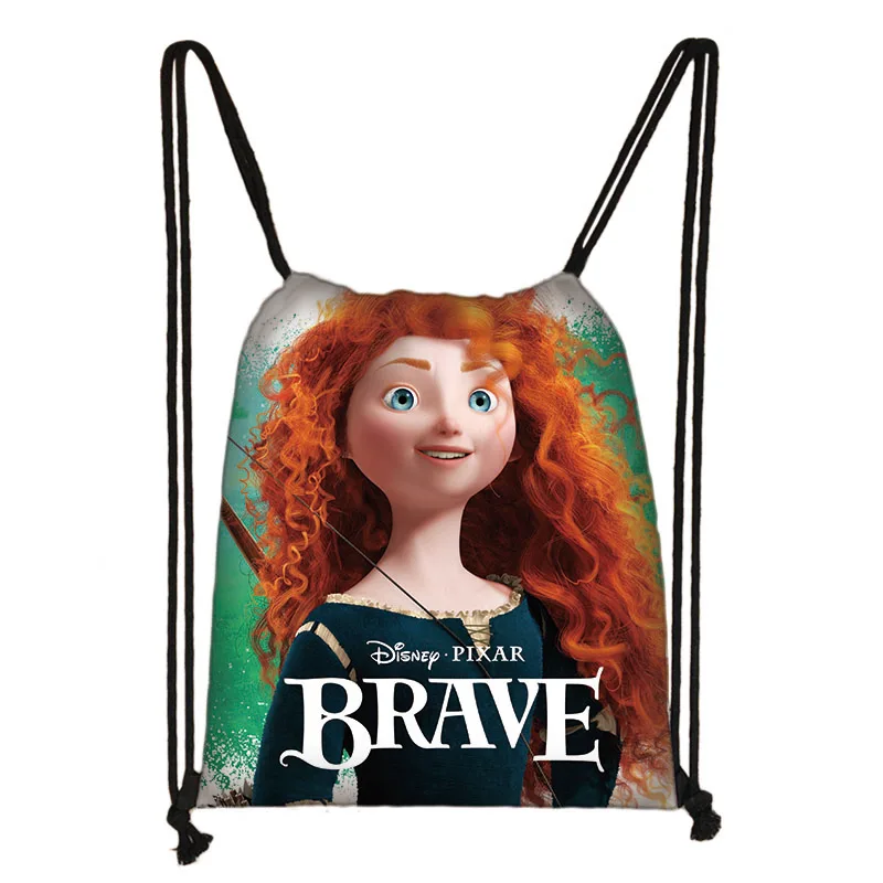 

Disney Brave Drawstring Bag Boys Girls Storage Bags Women Portable Shopping Bag Teenager Casual Backpack Travel Beach Bag Gift
