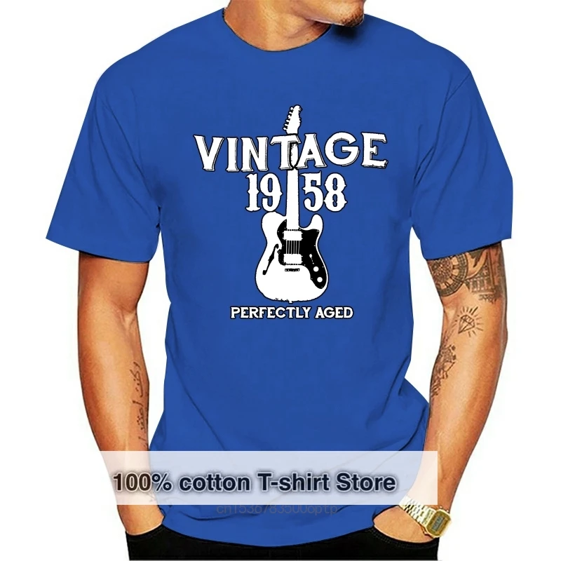 Funny men t shirt novelty tshirt women 60th Birthday Vintage Rocker Design  1958 Retro Tee T-shirt