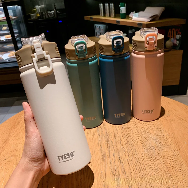 

new Heat Preservation Water Bottle with Straw Stainless Steel Thermos Bottle Students Automobile Driver Heat Preservation Bottle