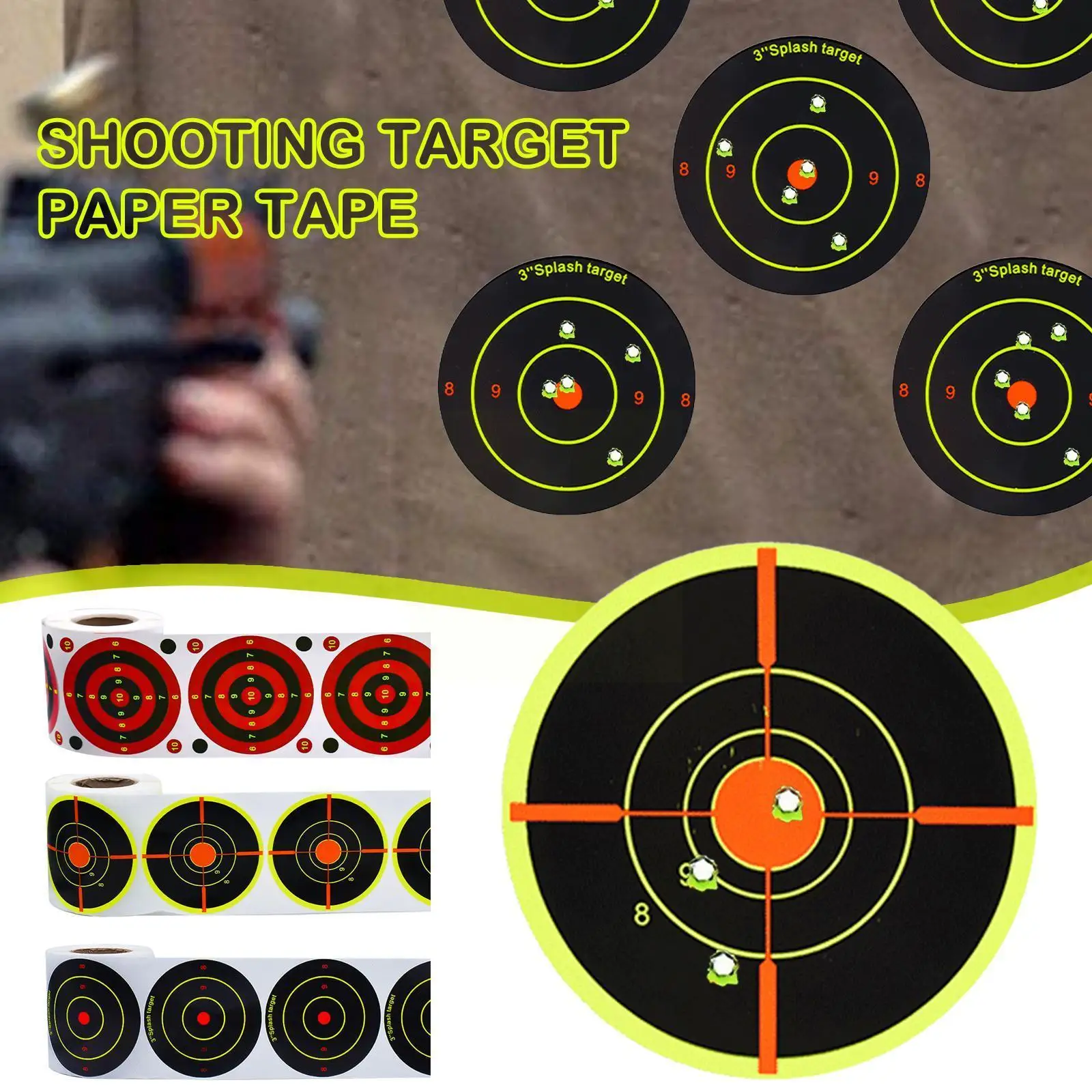

New 200pcs Shooting Splatter Target Self-adhesive Shoot Flower Objective Targets Stickers For Archery Bow Hunting Shooting F4o8