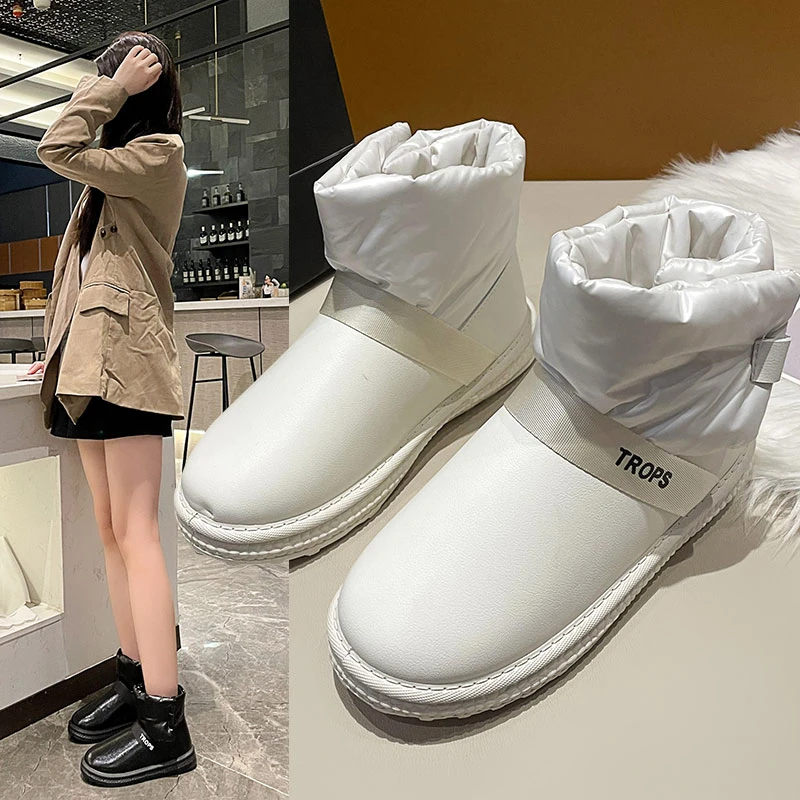 

Модные женские зимние ботинки, теплые пуховые тканевые женские Серебристые ботильоны, теплая плюшевая зимняя обувь на платформе, женская о...