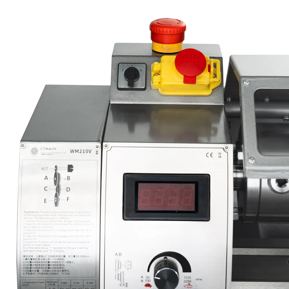 Мини токарный станок CTMACH WM210V 8 дюймов x 16 метрическая и дюймовая резьба бытовая